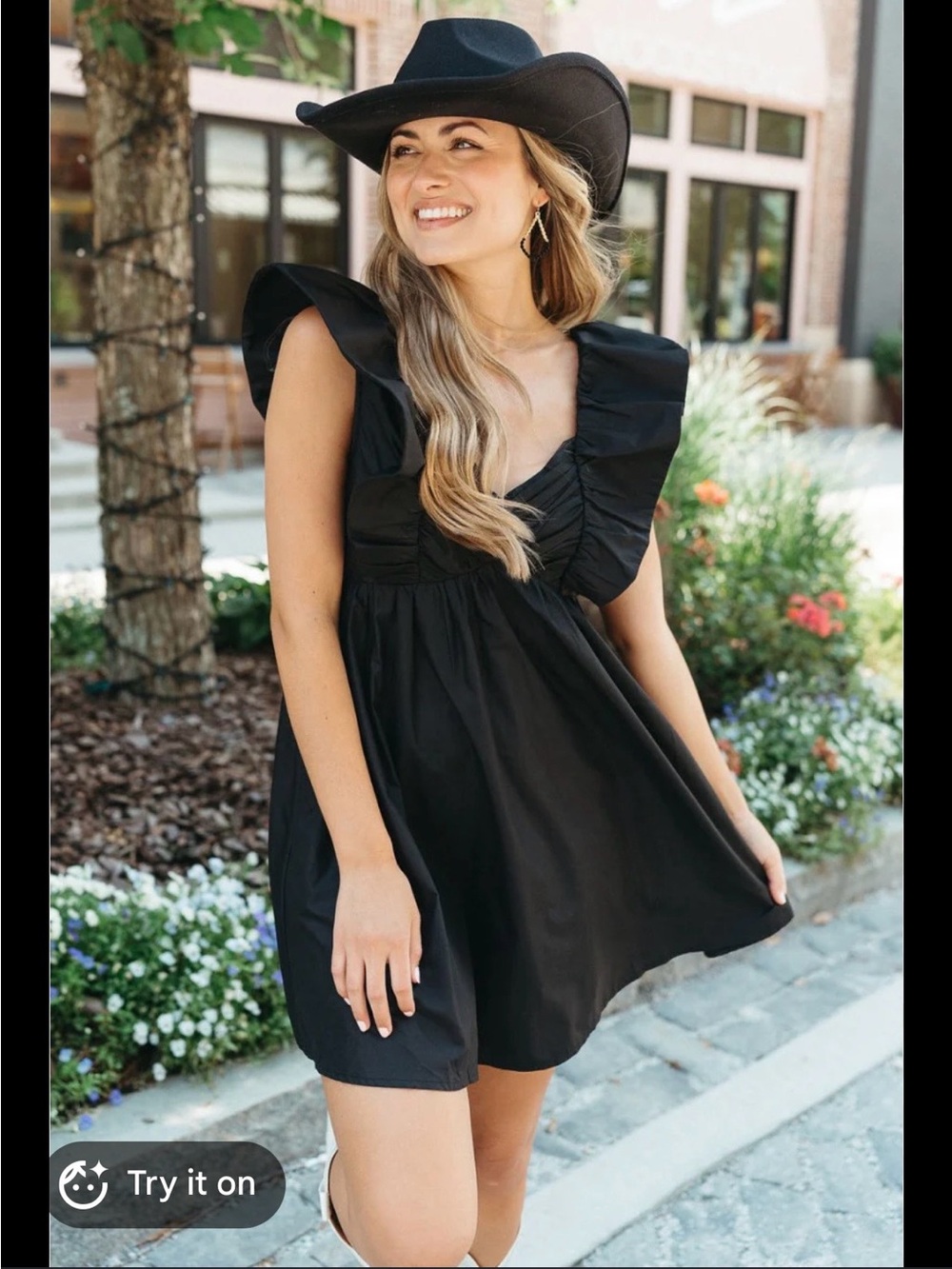 EUC Entro Black Statement Sleeves A-Line Mini Knock Out Dress Size M Pockets - Picture 4 of 12